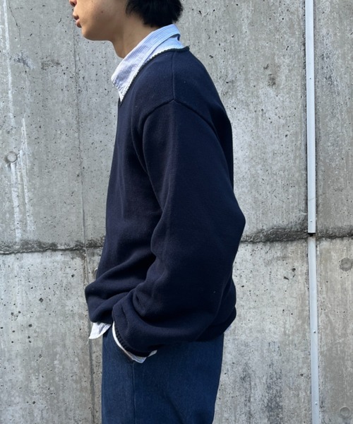 BROKEN BASE（ブロークンベース）の「刺繍入り7GVネックニット（ニット