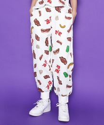 プニュズ✾なっとうスエットパンツ② フード総柄スウェット(ONIGIRI_YAKINIKU_NATTO）[商品：PN24SS