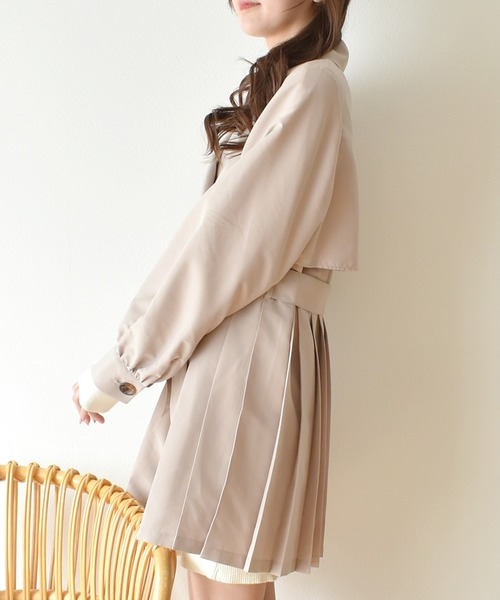 ems excite（エムズエキサイト）の「ピーチプリーツトレンチ（トレンチコート・レディース・ライトブラウン/ブラック/ナチュラル・FREE）」の17枚目の写真
