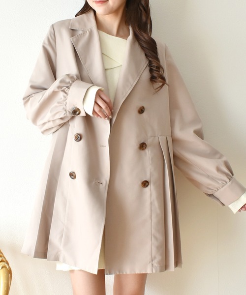 ems excite（エムズエキサイト）の「ピーチプリーツトレンチ（トレンチコート・レディース・ライトブラウン/ブラック/ナチュラル・FREE）」の16枚目の写真