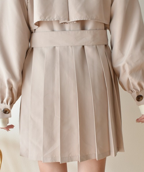 ems excite（エムズエキサイト）の「ピーチプリーツトレンチ（トレンチコート・レディース・ライトブラウン/ブラック/ナチュラル・FREE）」の9枚目の写真