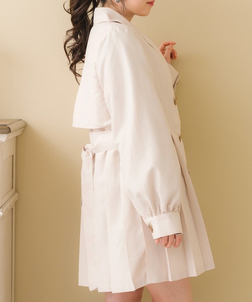 ems excite（エムズエキサイト）の「ピーチプリーツトレンチ（トレンチコート・レディース・ライトブラウン/ブラック/ナチュラル・FREE）」の5枚目の写真