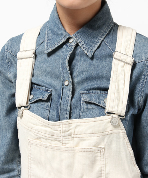 Heather（ヘザー）の「コーデュロイサロペット　566381（サロペット/オーバーオール・レディース・ネイビー/オフホワイト・FREE）」の6枚目の写真