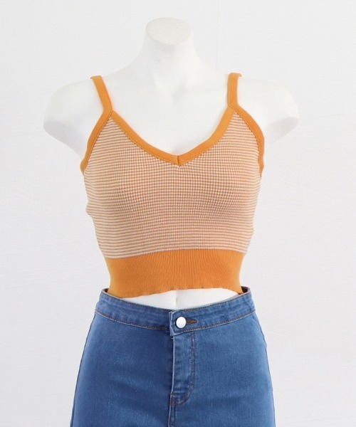 Miniministore（ミニミニストア）の「キャミソール ボーダー柄 ショート丈（キャミソール・レディース・グリーン/オレンジ/グレー/ブラック・FREE）」の19枚目の写真