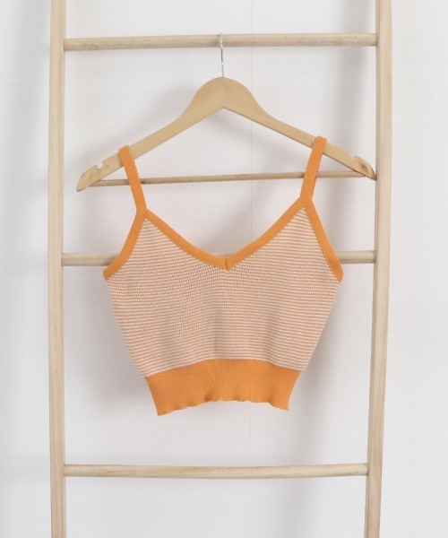 Miniministore（ミニミニストア）の「キャミソール ボーダー柄 ショート丈（キャミソール・レディース・グリーン/オレンジ/グレー/ブラック・FREE）」の10枚目の写真