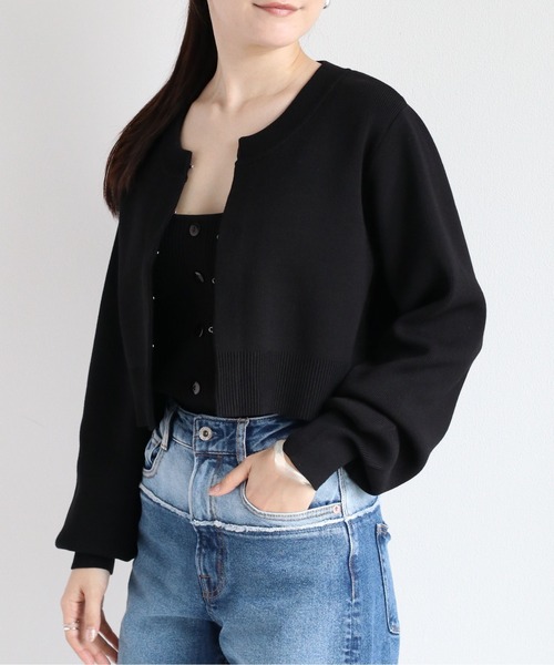 cepo（セポ）の「アンサンブル ニットカーディガン＋ボタンキャミ（アンサンブル・レディース・オフホワイト/ライム/ブラック・M）」の15枚目の写真