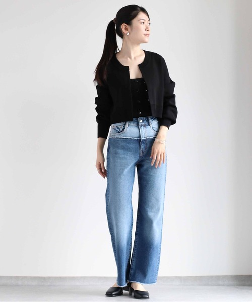 cepo（セポ）の「アンサンブル ニットカーディガン＋ボタンキャミ（アンサンブル・レディース・オフホワイト/ライム/ブラック・M）」の18枚目の写真