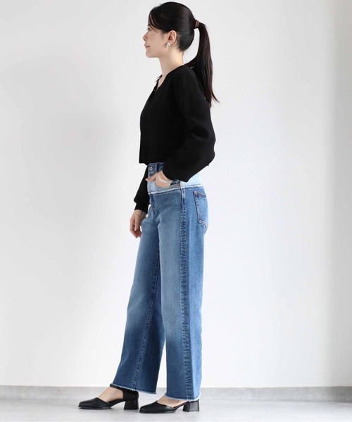 cepo（セポ）の「アンサンブル ニットカーディガン＋ボタンキャミ（アンサンブル・レディース・オフホワイト/ライム/ブラック・M）」の20枚目の写真