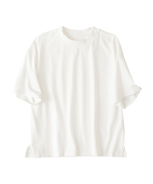 Viola e Viola(ヴィオラエヴィオラ)の「さらひやりコットン プチハイ5分袖Tシャツ(Tシャツ/カットソー・レディース・グレイッシュブルー/オレンジ/ホワイト/ブラック・LL/3L/M/L)」の7枚目の写真