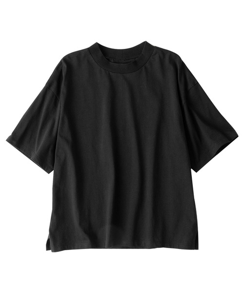 Viola e Viola(ヴィオラエヴィオラ)の「さらひやりコットン プチハイ5分袖Tシャツ(Tシャツ/カットソー・レディース・グレイッシュブルー/オレンジ/ホワイト/ブラック・LL/3L/M/L)」の8枚目の写真
