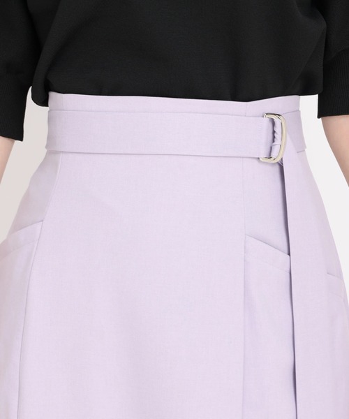 STRAWBERRY-FIELDS（ストロベリーフィールズ）の「ﾍﾞﾙﾄ付きﾏｰﾒｲﾄﾞｽｶｰﾄ（スカート・レディース・ラベンダー/オフホワイト/グレー/ブラック/ブルーグリーン・2/1）」の10枚目の写真