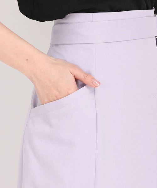 STRAWBERRY-FIELDS（ストロベリーフィールズ）の「ﾍﾞﾙﾄ付きﾏｰﾒｲﾄﾞｽｶｰﾄ（スカート・レディース・ラベンダー/オフホワイト/グレー/ブラック/ブルーグリーン・2/1）」の13枚目の写真