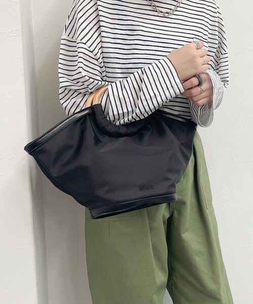 Woods（ウッズ）の「【Woods/ウッズ】ウッドリングハンドルトートバッグ（トートバッグ・レディース・ブラウン/ブラック・FREE）」の5枚目の写真