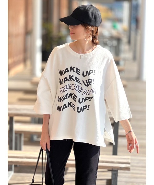 Day and Grade(デイアンドグレイド)の「ロゴカットソー(Tシャツ/カットソー・レディース・ブラック/アイボリー・FREE)」の1枚目の写真