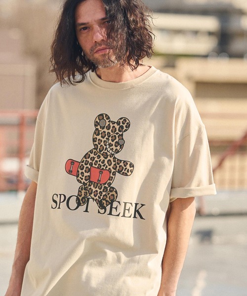 CAMBIO(カンビオ)の「mt8935- ビッグシルエットプリントTシャツ(Leopard Teddy)(Tシャツ/カットソー・メンズ・ホワイト/ピンク/ベージュ・S/M/L/XL)」の16枚目の写真