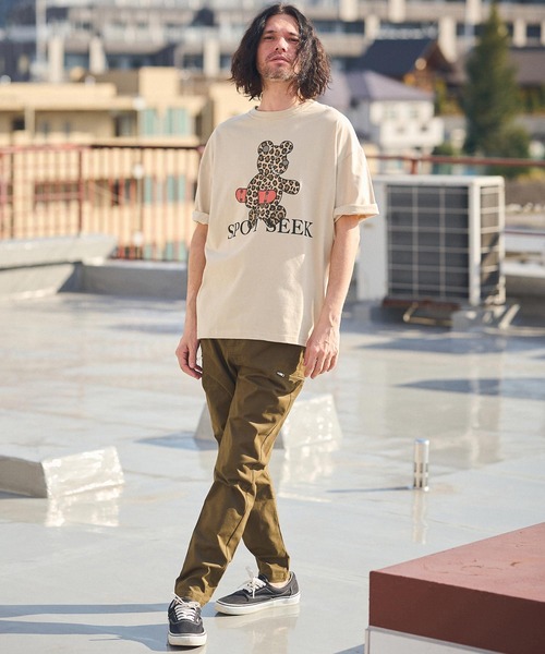 CAMBIO(カンビオ)の「mt8935- ビッグシルエットプリントTシャツ(Leopard Teddy)(Tシャツ/カットソー・メンズ・ホワイト/ピンク/ベージュ・S/M/L/XL)」の17枚目の写真