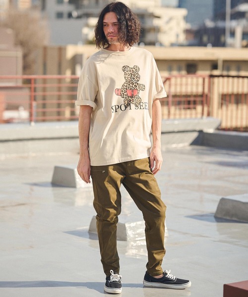 CAMBIO(カンビオ)の「mt8935- ビッグシルエットプリントTシャツ(Leopard Teddy)(Tシャツ/カットソー・メンズ・ホワイト/ピンク/ベージュ・S/M/L/XL)」の18枚目の写真