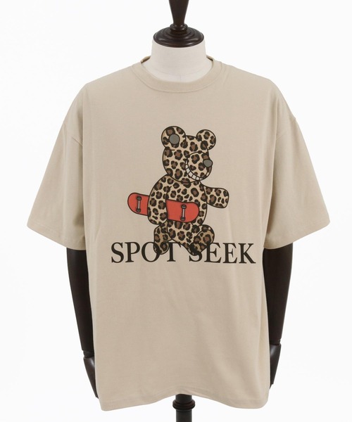 CAMBIO(カンビオ)の「mt8935- ビッグシルエットプリントTシャツ(Leopard Teddy)(Tシャツ/カットソー・メンズ・ホワイト/ピンク/ベージュ・S/M/L/XL)」の19枚目の写真
