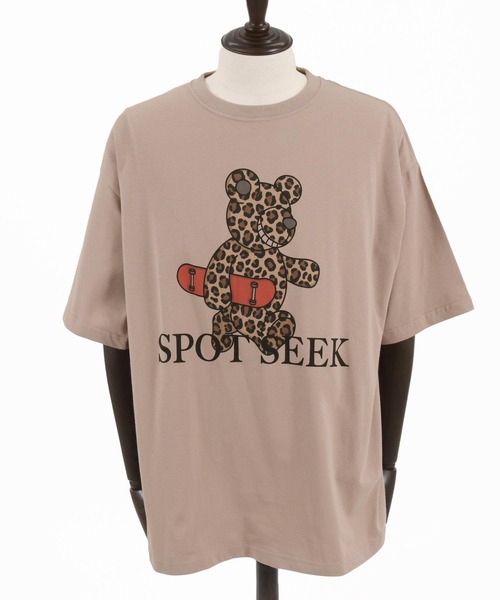 CAMBIO(カンビオ)の「mt8935- ビッグシルエットプリントTシャツ(Leopard Teddy)(Tシャツ/カットソー・メンズ・ホワイト/ピンク/ベージュ・S/M/L/XL)」の20枚目の写真
