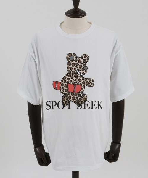 CAMBIO(カンビオ)の「mt8935- ビッグシルエットプリントTシャツ(Leopard Teddy)(Tシャツ/カットソー・メンズ・ホワイト/ピンク/ベージュ・S/M/L/XL)」の21枚目の写真