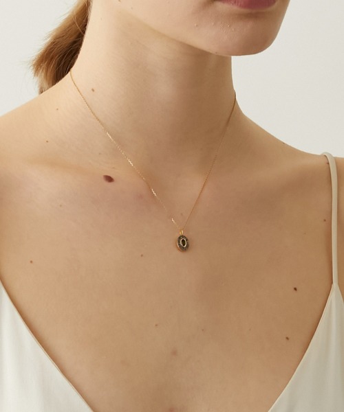 ARTIDA OUDオーバル グリーントルマリン パヴェプレート チャーム ARTIDA OUD（アルティーダウード）の「[elafonisi] オーバル