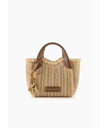 EMPORIO ARMANI | 【エンポリオ アルマーニ】ハンドバッグ ウーブンストロー ロゴチャーム(ハンドバッグ)