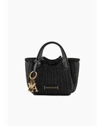 EMPORIO ARMANI | 【エンポリオ アルマーニ】ハンドバッグ ウーブンストロー ロゴチャーム(ハンドバッグ)