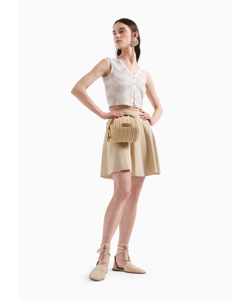 EMPORIO ARMANI（エンポリオアルマーニ）の「【エンポリオ アルマーニ】ハンドバッグ ウーブンストロー ロゴチャーム（ハンドバッグ・レディース・ナチュラル/ブラック・FREE）」の8枚目の写真