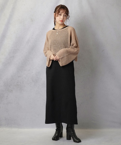 Lull（ルル）の「【Lull / ルル】サーマルアメスリワンピ（ワンピース・レディース・ブラック/杢グレー/ベージュ・ONESIZE）」の10枚目の写真