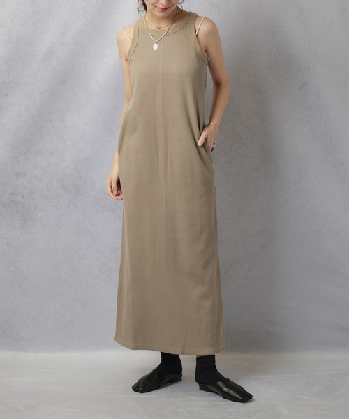 Lull（ルル）の「【Lull / ルル】サーマルアメスリワンピ（ワンピース・レディース・ブラック/杢グレー/ベージュ・ONESIZE）」の6枚目の写真