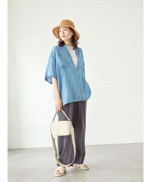 Samansa Mos2 blue（サマンサモスモスブルー）の「編み立て柄ハット（ハット・レディース・キナリ/ベージュ/ブラック・F）」の5枚目の写真