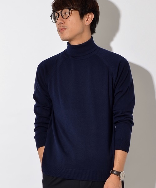 SHIPS JET BLUE（シップスジェットブルー）の「SHIPS JET BLUE(シップス ジェットブルー): メリノファイバー タートルネックニット■（ニット/セーター・メンズ・ネイビー/チャコールグレー/オフホワイト・LARGE/MEDIUM/SMALL）」の3枚目の写真