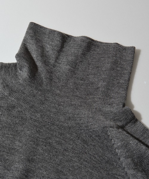 SHIPS JET BLUE（シップスジェットブルー）の「SHIPS JET BLUE(シップス ジェットブルー): メリノファイバー タートルネックニット■（ニット/セーター・メンズ・ネイビー/チャコールグレー/オフホワイト・LARGE/MEDIUM/SMALL）」の4枚目の写真