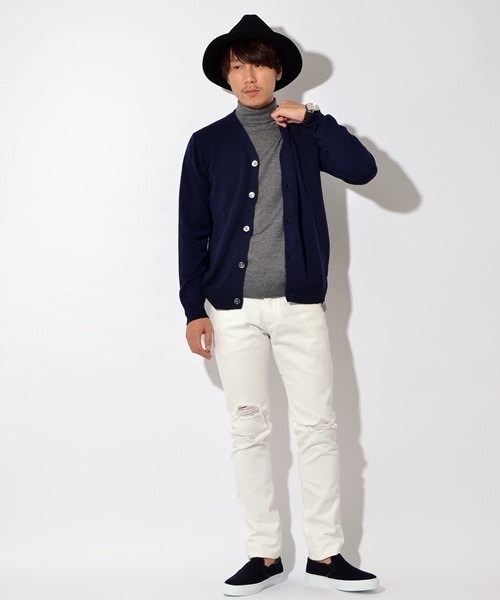 SHIPS JET BLUE（シップスジェットブルー）の「SHIPS JET BLUE(シップス ジェットブルー): メリノファイバー タートルネックニット■（ニット/セーター・メンズ・ネイビー/チャコールグレー/オフホワイト・LARGE/MEDIUM/SMALL）」の10枚目の写真