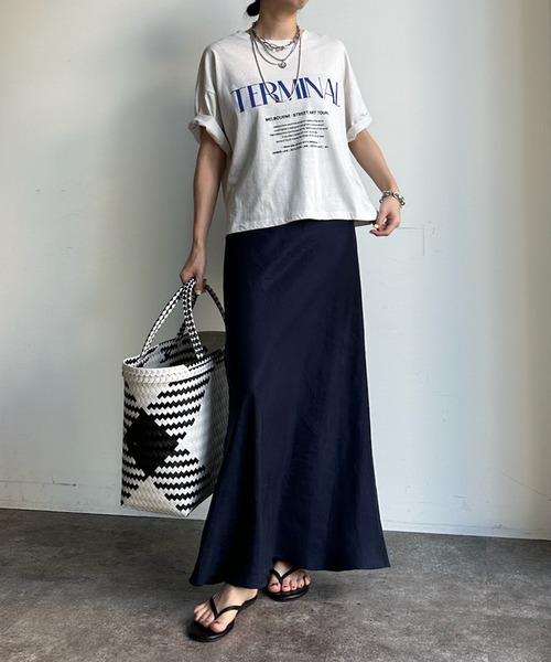 DouDou(ドゥドゥ)の「【WEB限定】TERMINALロゴTEE(Tシャツ/カットソー・レディース・チャコールグレー/グレー/ホワイト系その他・FREE)」の4枚目の写真