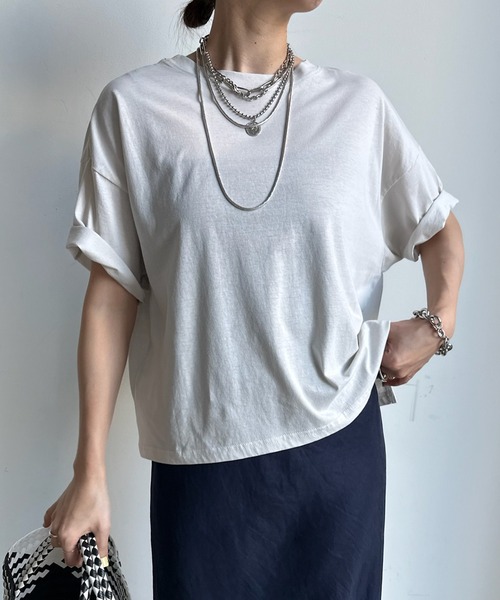 DouDou(ドゥドゥ)の「【WEB限定】TERMINALロゴTEE(Tシャツ/カットソー・レディース・チャコールグレー/グレー/ホワイト系その他・FREE)」の11枚目の写真
