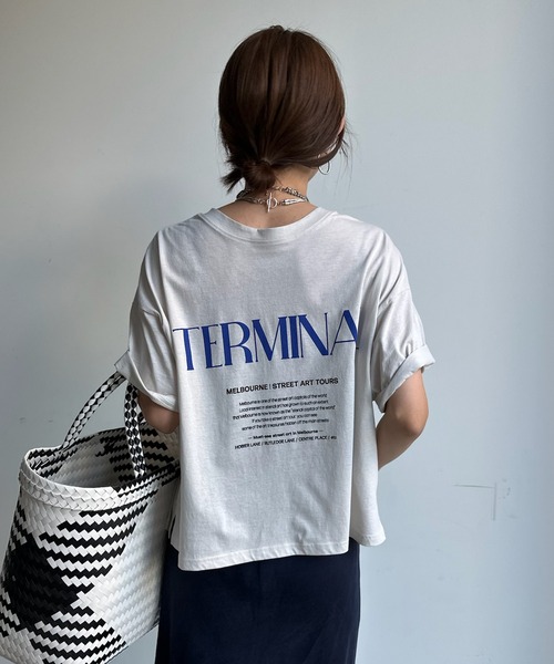 DouDou(ドゥドゥ)の「【WEB限定】TERMINALロゴTEE(Tシャツ/カットソー・レディース・チャコールグレー/グレー/ホワイト系その他・FREE)」の12枚目の写真