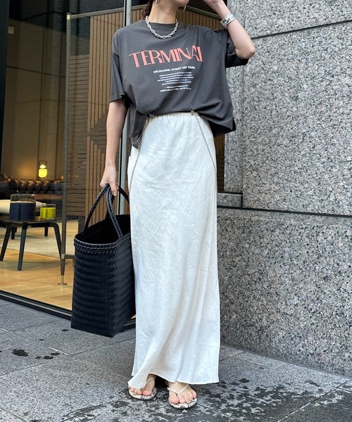 DouDou(ドゥドゥ)の「【WEB限定】TERMINALロゴTEE(Tシャツ/カットソー・レディース・チャコールグレー/グレー/ホワイト系その他・FREE)」の13枚目の写真