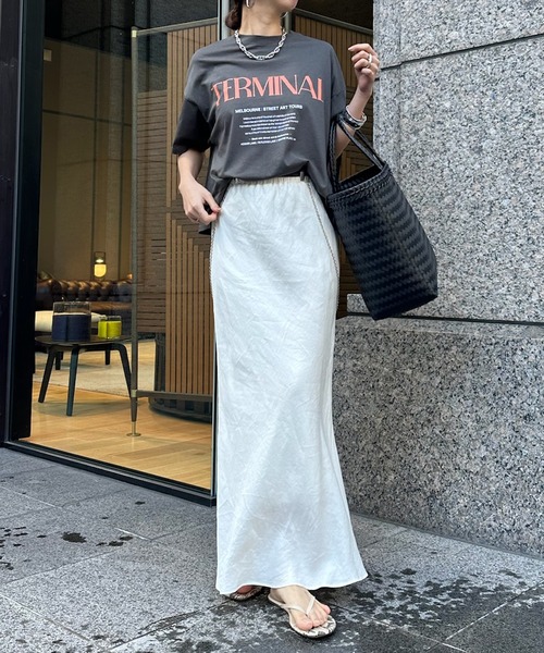 DouDou(ドゥドゥ)の「【WEB限定】TERMINALロゴTEE(Tシャツ/カットソー・レディース・チャコールグレー/グレー/ホワイト系その他・FREE)」の15枚目の写真