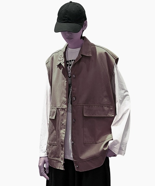 INTERPLAY(インタープレイ)の「【INTERPLAY select】ビッグポケットノースリーブジャケット(ベスト・メンズ・カーキ・FREE)」の3枚目の写真