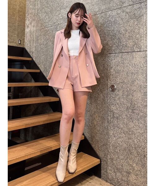 dazzlin ダブルボタンケープテーラードジャケット＆ショートパンツ セット セール】【セットアップ対応】ダブルボタンケープテーラードジャケット