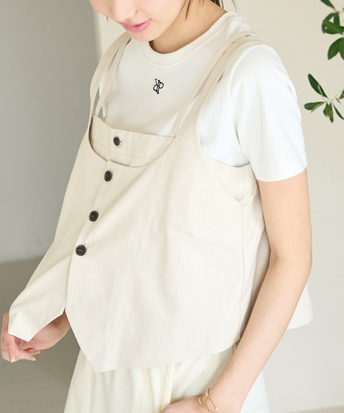 ROPE' PICNIC（ロペピクニック）の「レイヤードキャミソールジレ（キャミソール・レディース・キナリ/ブラック・38）」の11枚目の写真