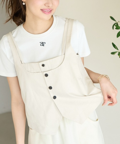 ROPE' PICNIC（ロペピクニック）の「レイヤードキャミソールジレ（キャミソール・レディース・キナリ/ブラック・38）」の12枚目の写真