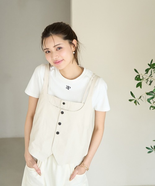 ROPE' PICNIC（ロペピクニック）の「レイヤードキャミソールジレ（キャミソール・レディース・キナリ/ブラック・38）」の13枚目の写真