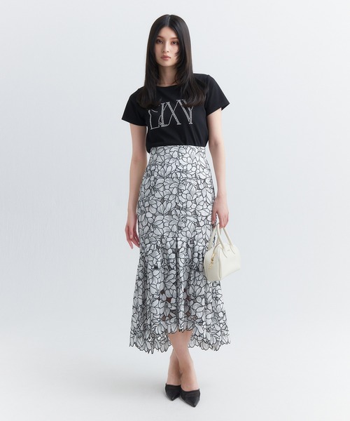 EIMY ISTOIRE（エイミーイストワール）の「flower embroideryマーメイドスカート（スカート・レディース・ラベンダー/その他8/グレー/ホワイト・S/M）」の4枚目の写真