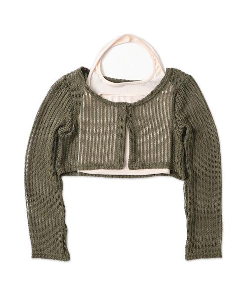 dispark（ディスパーク）の「DISPARK/ホルターネックキャミSETカーデ（カーディガン/ボレロ・レディース・アイボリー/カーキ・FREE）」の13枚目の写真