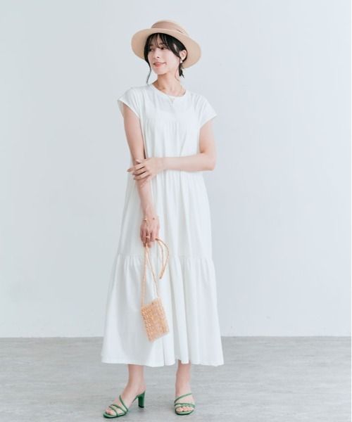 kirakiraShop（キラキラショップ）の「ティアード カットソー ワンピース（ワンピース・レディース・ミント/ブルー/オフホワイト/ブラック/チャコール・M/L）」の11枚目の写真