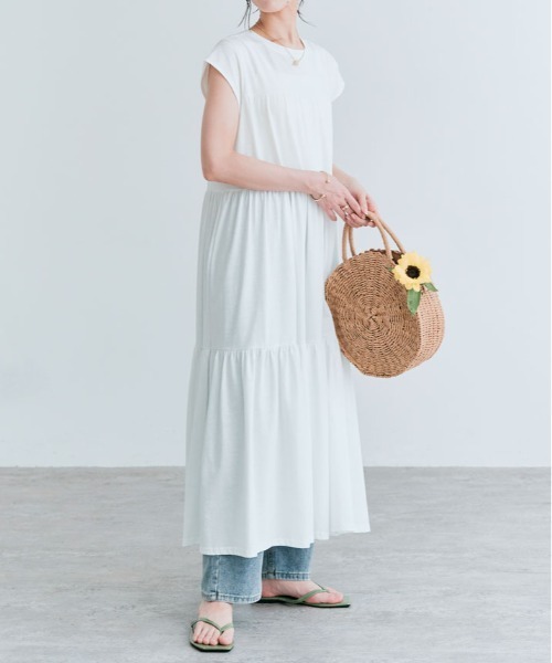 kirakiraShop（キラキラショップ）の「ティアード カットソー ワンピース（ワンピース・レディース・ミント/ブルー/オフホワイト/ブラック/チャコール・M/L）」の17枚目の写真