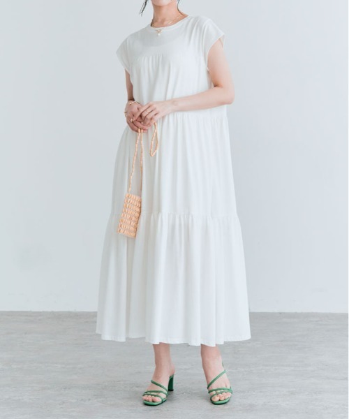 kirakiraShop（キラキラショップ）の「ティアード カットソー ワンピース（ワンピース・レディース・ミント/ブルー/オフホワイト/ブラック/チャコール・M/L）」の19枚目の写真