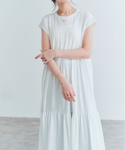 kirakiraShop（キラキラショップ）の「ティアード カットソー ワンピース（ワンピース・レディース・ミント/ブルー/オフホワイト/ブラック/チャコール・M/L）」の12枚目の写真